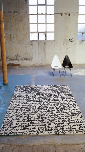 Tapis Manuscrit Noir sur Blanc Nanimarquina